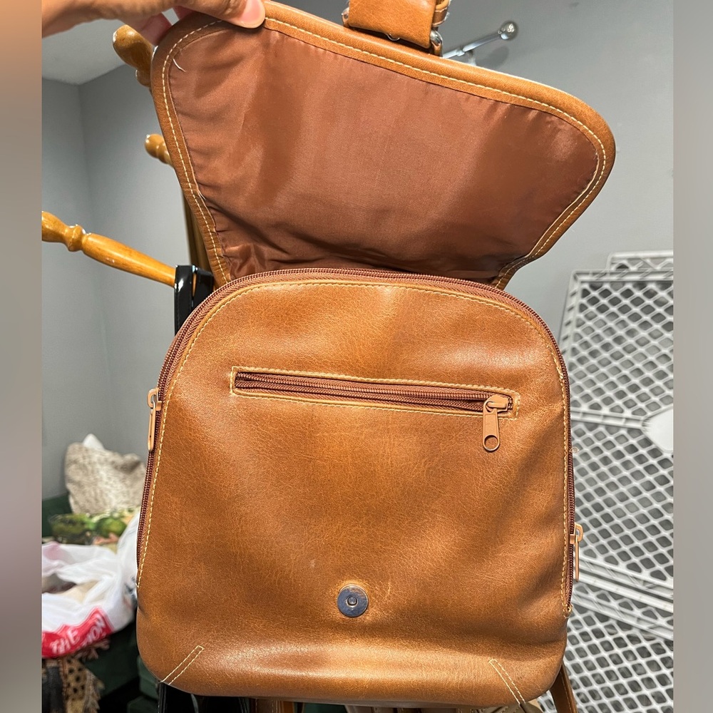 Vintage Mini Leather Backpack - image 5